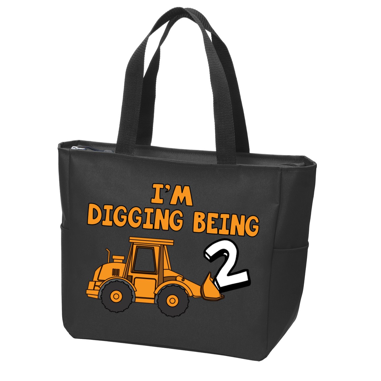 2nd Birthday I'm Digging Being Two Zip Tote Bag