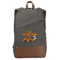 2nd Birthday I'm Digging Being Two Cotton Canvas Backpack