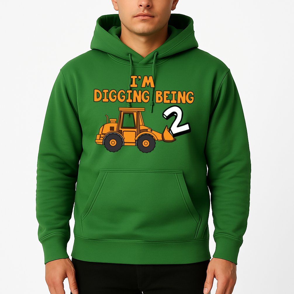 2nd Birthday I'm Digging Being Two Hoodie