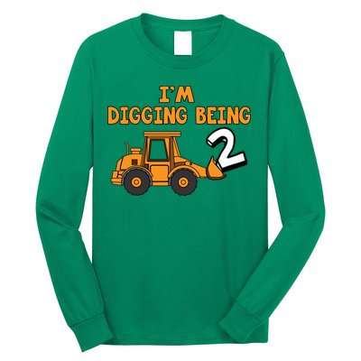 2nd Birthday I'm Digging Being Two Long Sleeve Shirt