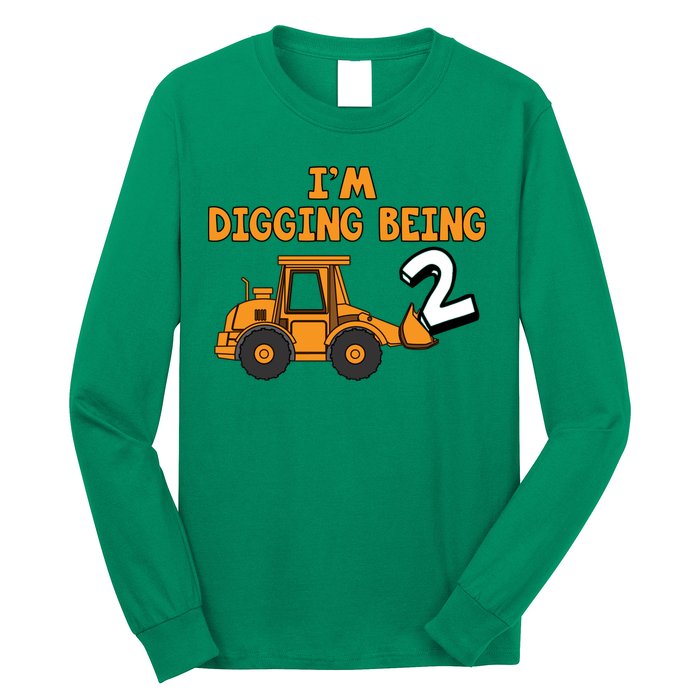 2nd Birthday I'm Digging Being Two Long Sleeve Shirt