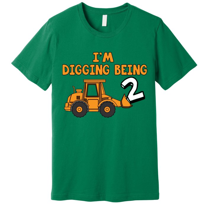 2nd Birthday I'm Digging Being Two Premium T-Shirt