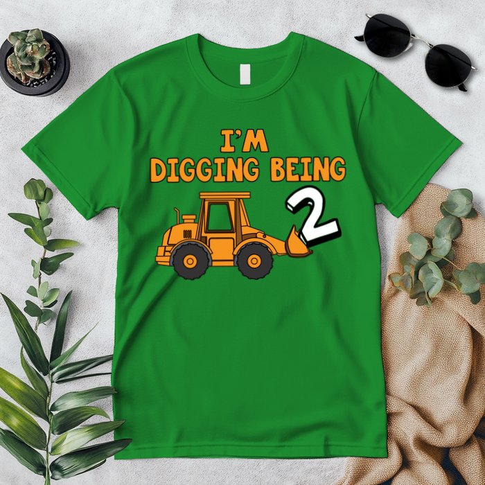 2nd Birthday I'm Digging Being Two Premium T-Shirt