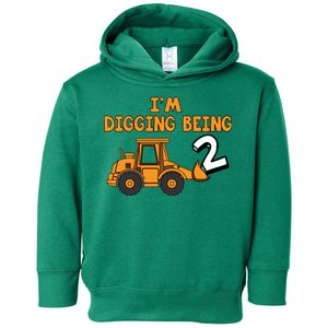 2nd Birthday I'm Digging Being Two Toddler Hoodie