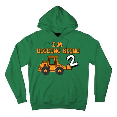 2nd Birthday I'm Digging Being Two Tall Hoodie