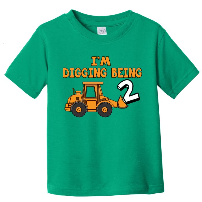 2nd Birthday I'm Digging Being Two Toddler T-Shirt