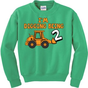 2nd Birthday I'm Digging Being Two Kids Sweatshirt