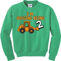 2nd Birthday I'm Digging Being Two Kids Sweatshirt