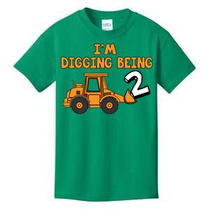 2nd Birthday I'm Digging Being Two Kids T-Shirt