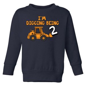 2nd Birthday I'm Digging Being Two Toddler Sweatshirt