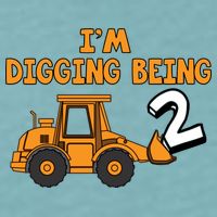 2nd Birthday I'm Digging Being Two Sueded Cloud Jersey T-Shirt