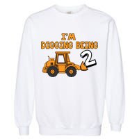 2nd Birthday I'm Digging Being Two Garment-Dyed Sweatshirt