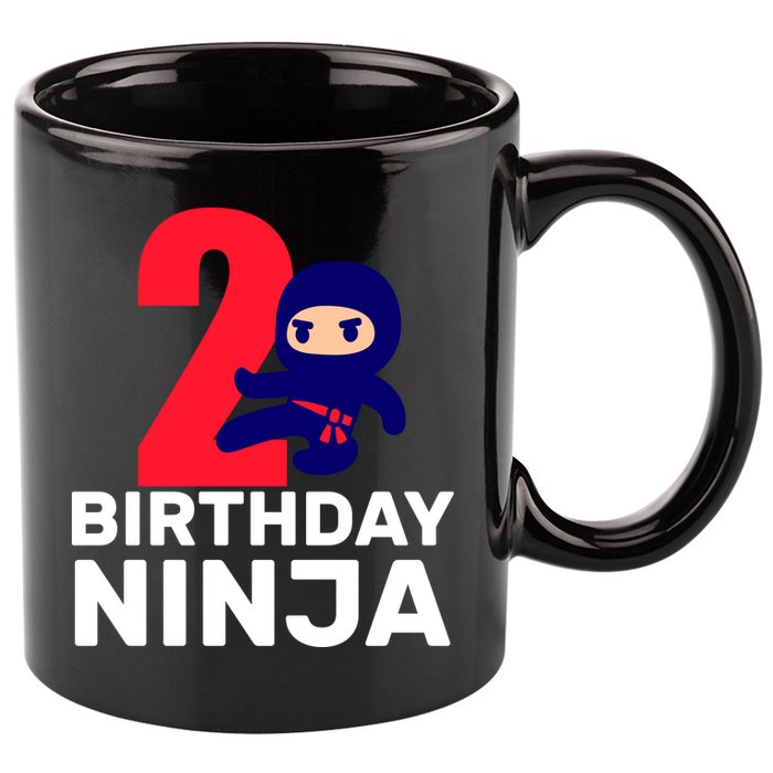 2nd Birthday Ninja  11oz C Handle Ceramic Mug