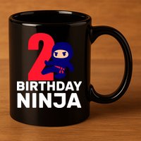 2nd Birthday Ninja  11oz C Handle Ceramic Mug