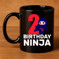 2nd Birthday Ninja  11oz C Handle Ceramic Mug