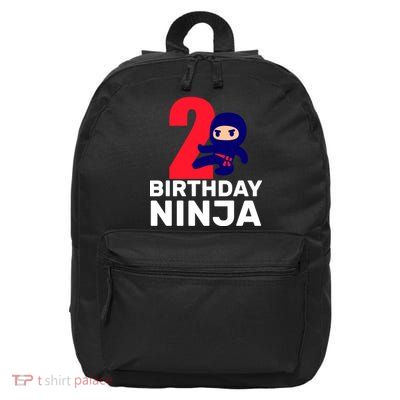 2nd Birthday Ninja  16 in Basic Backpack