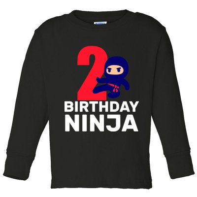 2nd Birthday Ninja  Toddler Long Sleeve Shirt