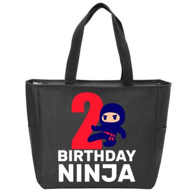 2nd Birthday Ninja  Zip Tote Bag