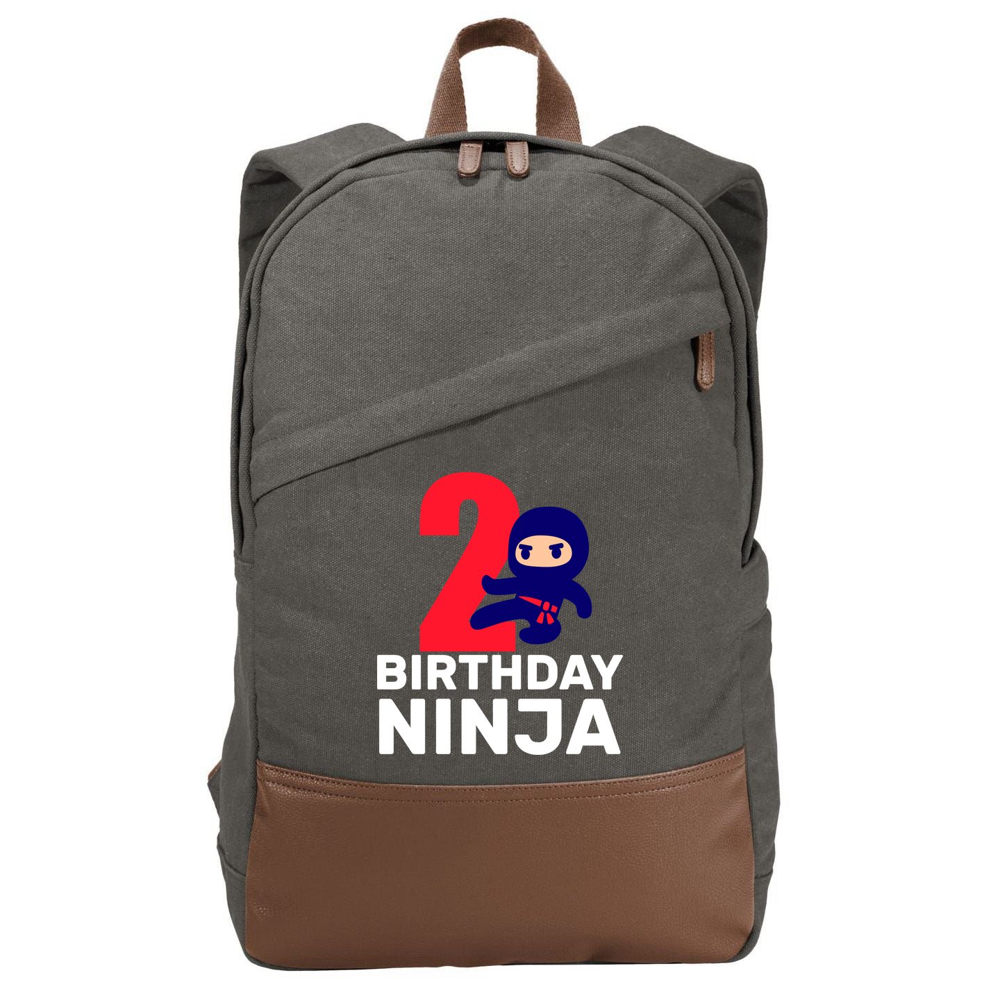 2nd Birthday Ninja  Cotton Canvas Backpack