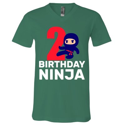 2nd Birthday Ninja  V-Neck T-Shirt