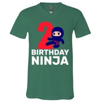 2nd Birthday Ninja  V-Neck T-Shirt