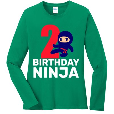 2nd Birthday Ninja  Ladies Long Sleeve Shirt
