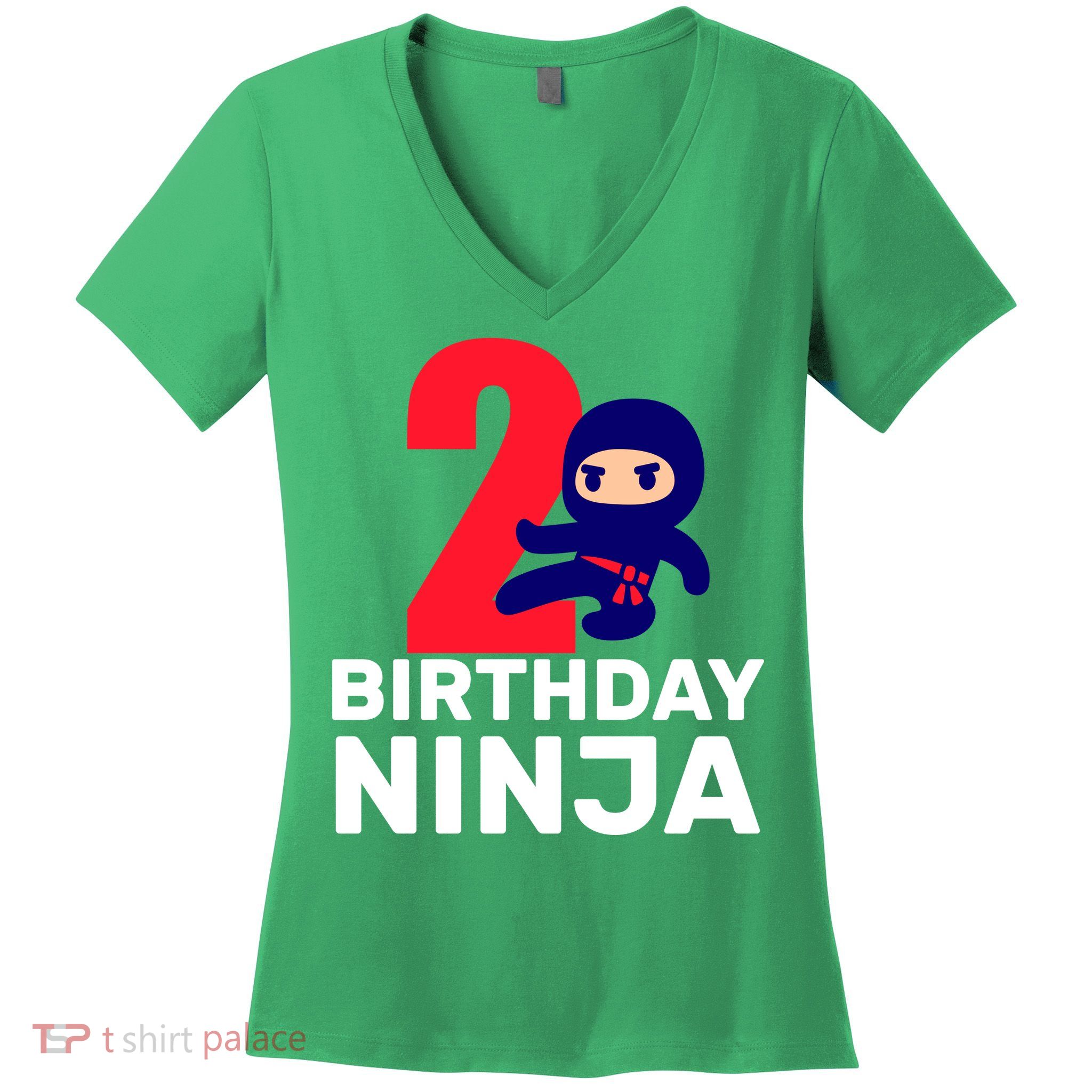 2nd Birthday Ninja  Women's V-Neck T-Shirt