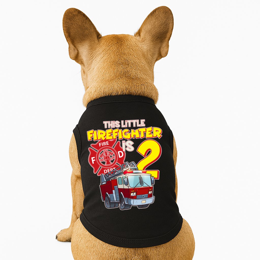 2nd Birthday This Little Firefighter Is Two Doggie Tank