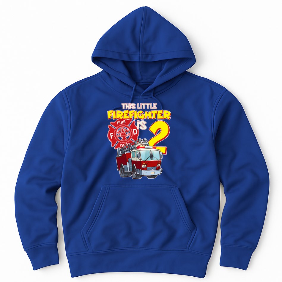 2nd Birthday This Little Firefighter Is Two Hoodie