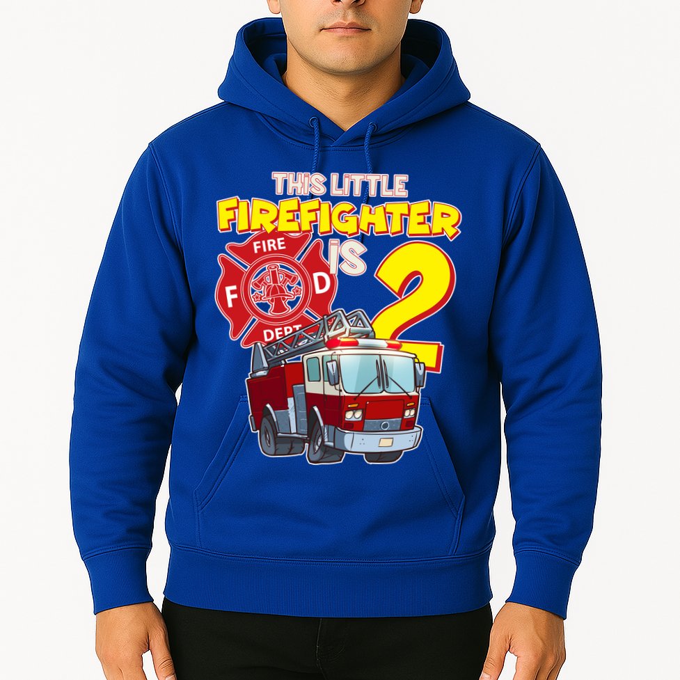 2nd Birthday This Little Firefighter Is Two Hoodie