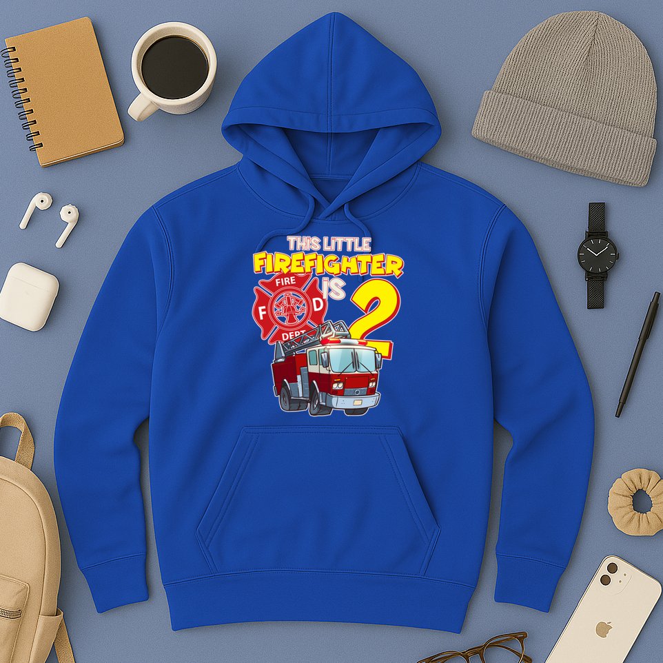 2nd Birthday This Little Firefighter Is Two Hoodie