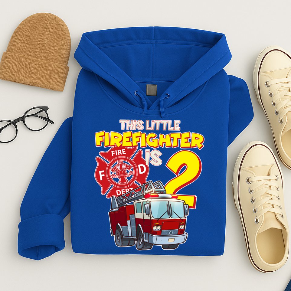 2nd Birthday This Little Firefighter Is Two Hoodie