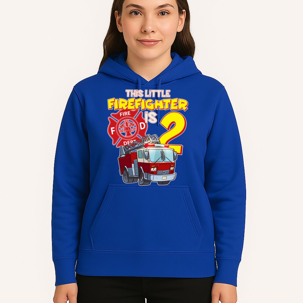 2nd Birthday This Little Firefighter Is Two Hoodie