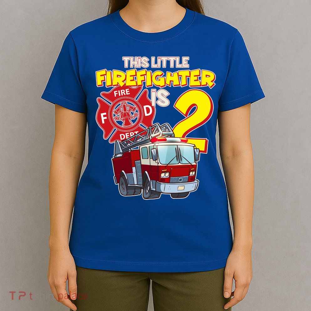 2nd Birthday This Little Firefighter Is Two T-Shirt