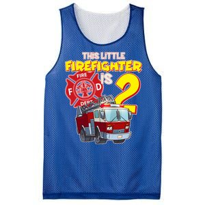 2nd Birthday This Little Firefighter Is Two Mesh Reversible Basketball Jersey Tank