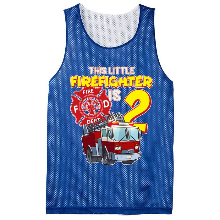2nd Birthday This Little Firefighter Is Two Mesh Reversible Basketball Jersey Tank