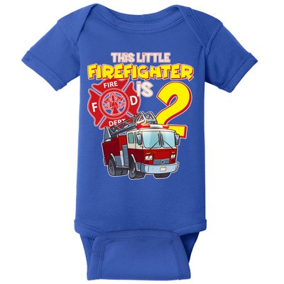 2nd Birthday This Little Firefighter Is Two Baby Bodysuit
