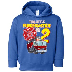 2nd Birthday This Little Firefighter Is Two Toddler Hoodie