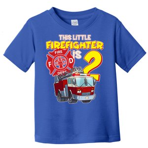 2nd Birthday This Little Firefighter Is Two Toddler T-Shirt