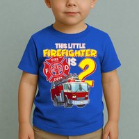 2nd Birthday This Little Firefighter Is Two Toddler T-Shirt