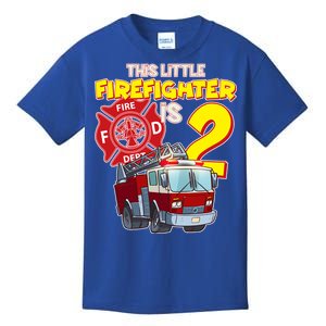 2nd Birthday This Little Firefighter Is Two Kids T-Shirt