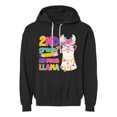 2nd Grade? No Prob Llama Garment-Dyed Fleece Hoodie