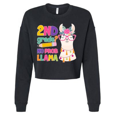 2nd Grade? No Prob Llama Cropped Pullover Crew