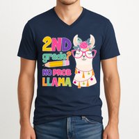 2nd Grade? No Prob Llama V-Neck T-Shirt