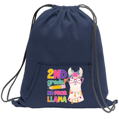 2nd Grade? No Prob Llama Sweatshirt Cinch Pack Bag