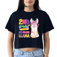 2nd Grade? No Prob Llama Crop Top