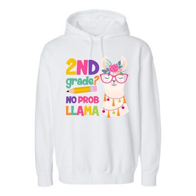 2nd Grade? No Prob Llama Garment-Dyed Fleece Hoodie