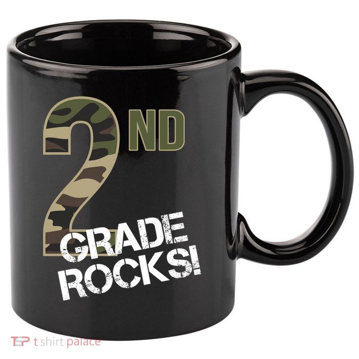 2nd Grade Rocks Camo 11oz C Handle Ceramic Mug
