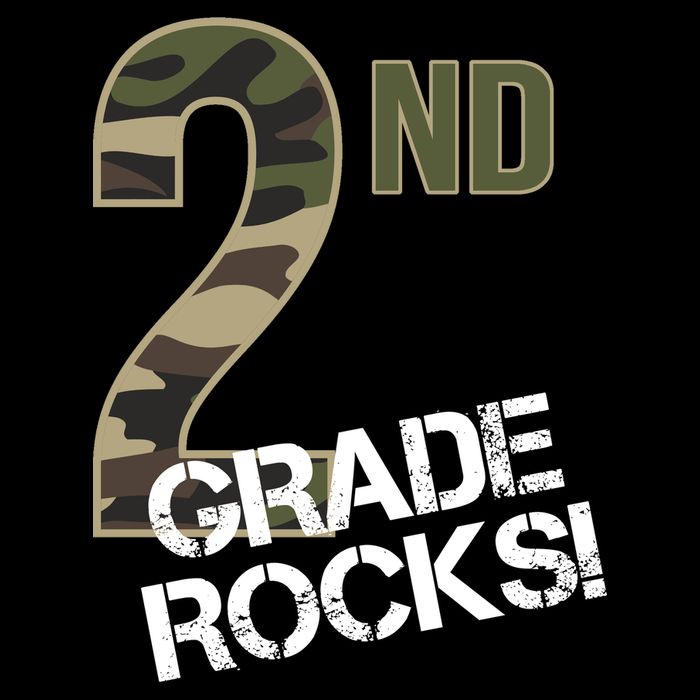 2nd Grade Rocks Camo Drawstring Bag