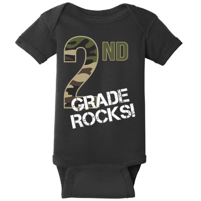 2nd Grade Rocks Camo Baby Bodysuit